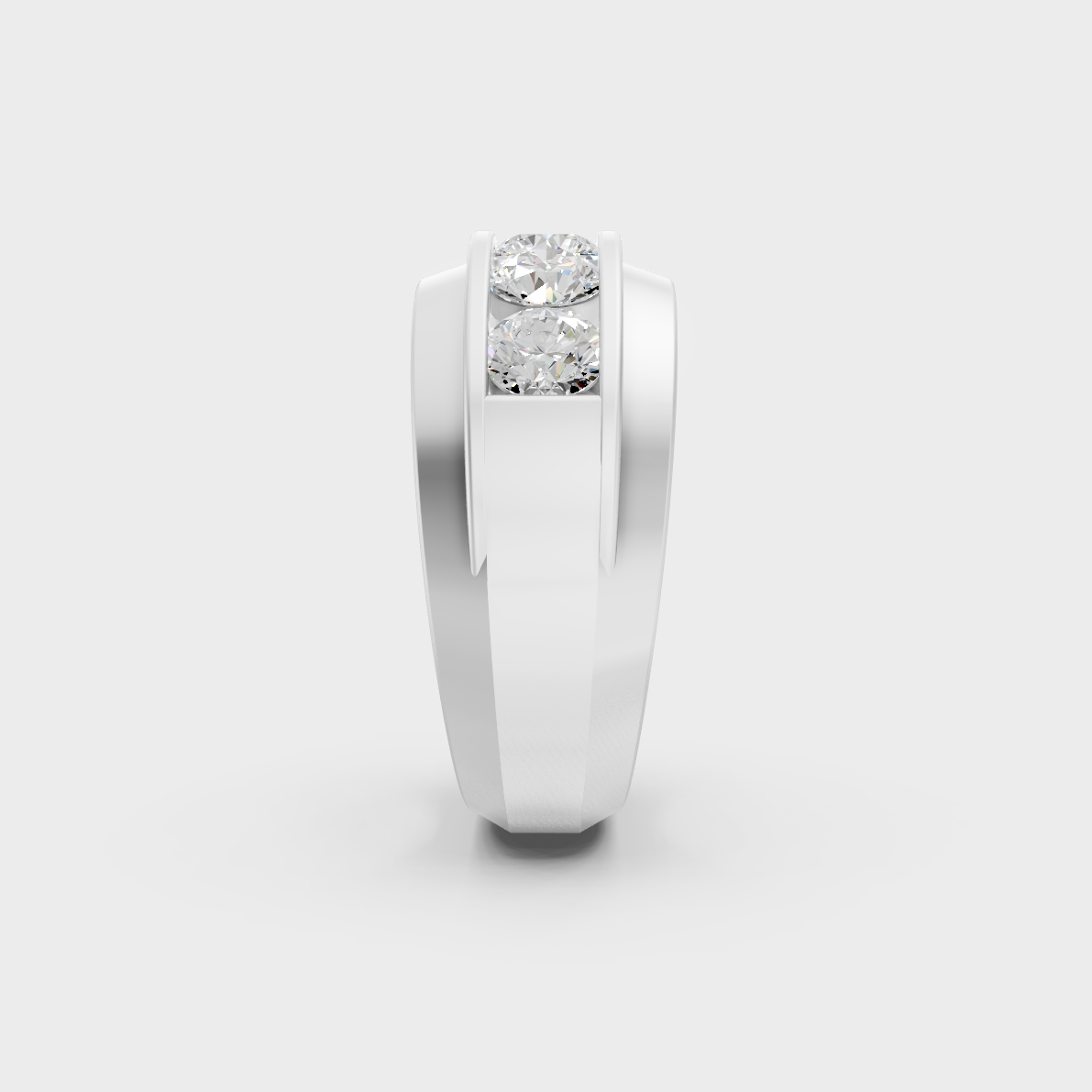 Certified 1.82 Carat Round-Cut Lab-Grown Diamond Men's Band in 950 Platinum.