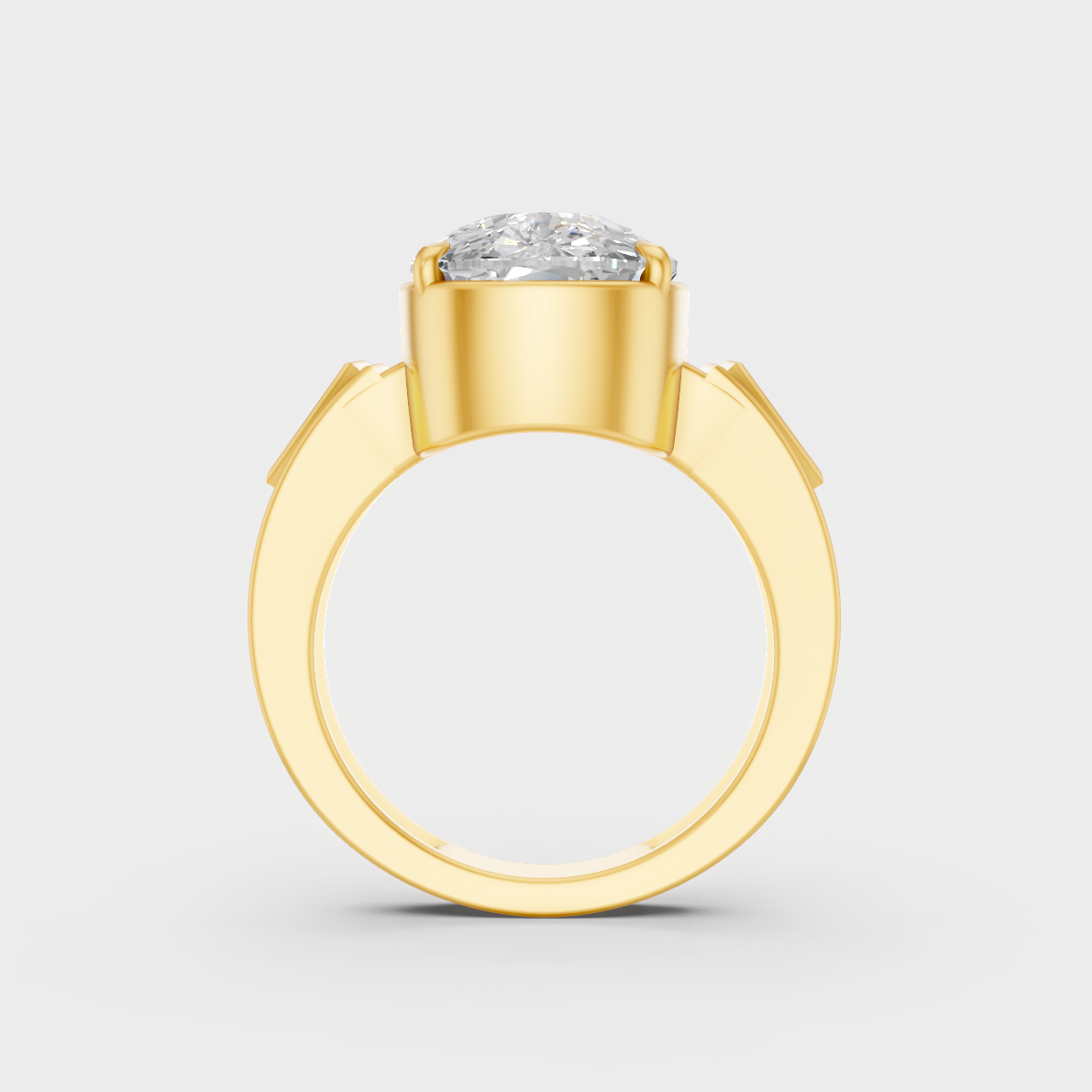 Luxury 10 Carat Multi-Shape Lab-Grown Mens Ring with brilliant styling in 9K Yellow Gold.