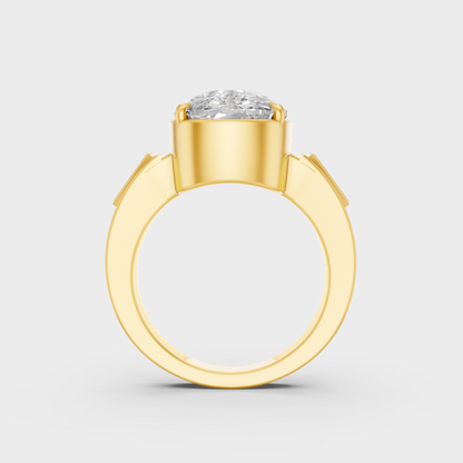 Luxury 10 Carat Multi-Shape Lab-Grown Mens Ring with brilliant styling in 9K Yellow Gold.