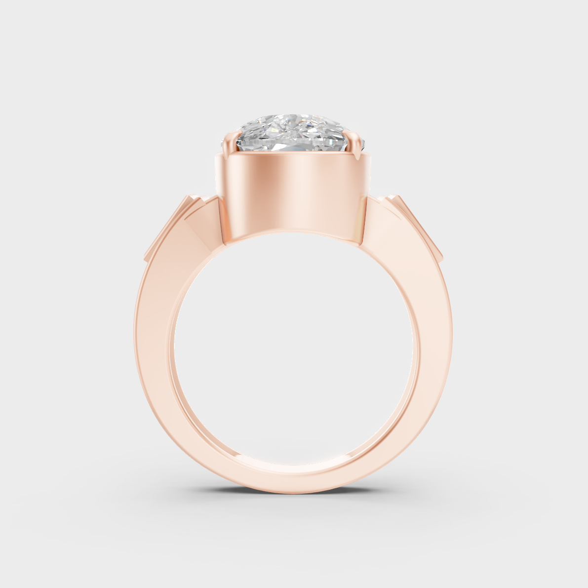 Unique 10 Carat Multi-Shape Lab-Grown Diamond Men's Ring with modern appeal in 9K Rose Gold.