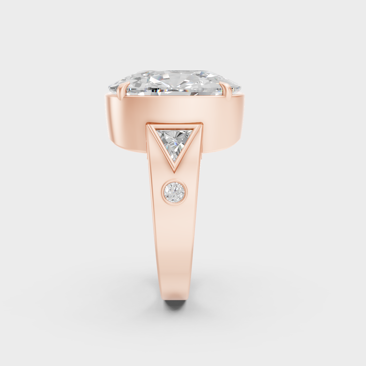 Ethical Luxury 10 Carat Multi-Shape Lab-Grown Diamond Men's Ring, elegant statement in 18K Rose Gold.