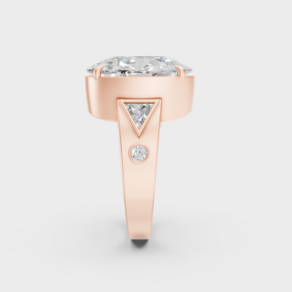 Ethical Luxury 10 Carat Multi-Shape Lab-Grown Diamond Men's Ring, elegant statement in 18K Rose Gold.