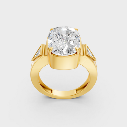 Majestic 10 Ct Multi-Shape Lab-Grown Diamond Statement Ring in a polished 14K Yellow Gold setting.