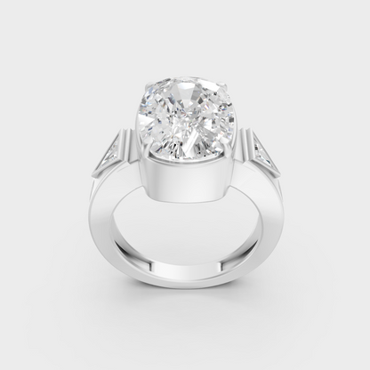 High-Durability 10 Ct Multi-Shape Lab-Grown Diamond Men's Ring, premium 950 Platinum.