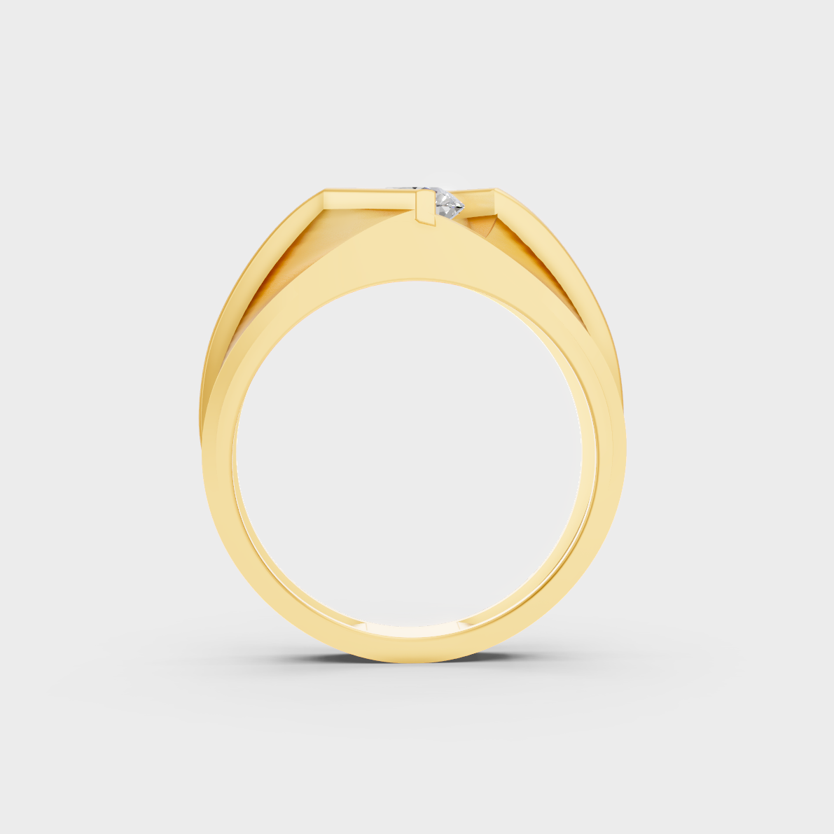 Luxury 1.25 Carat Round Cut Mens Ring with brilliant styling in 9K Yellow Gold.