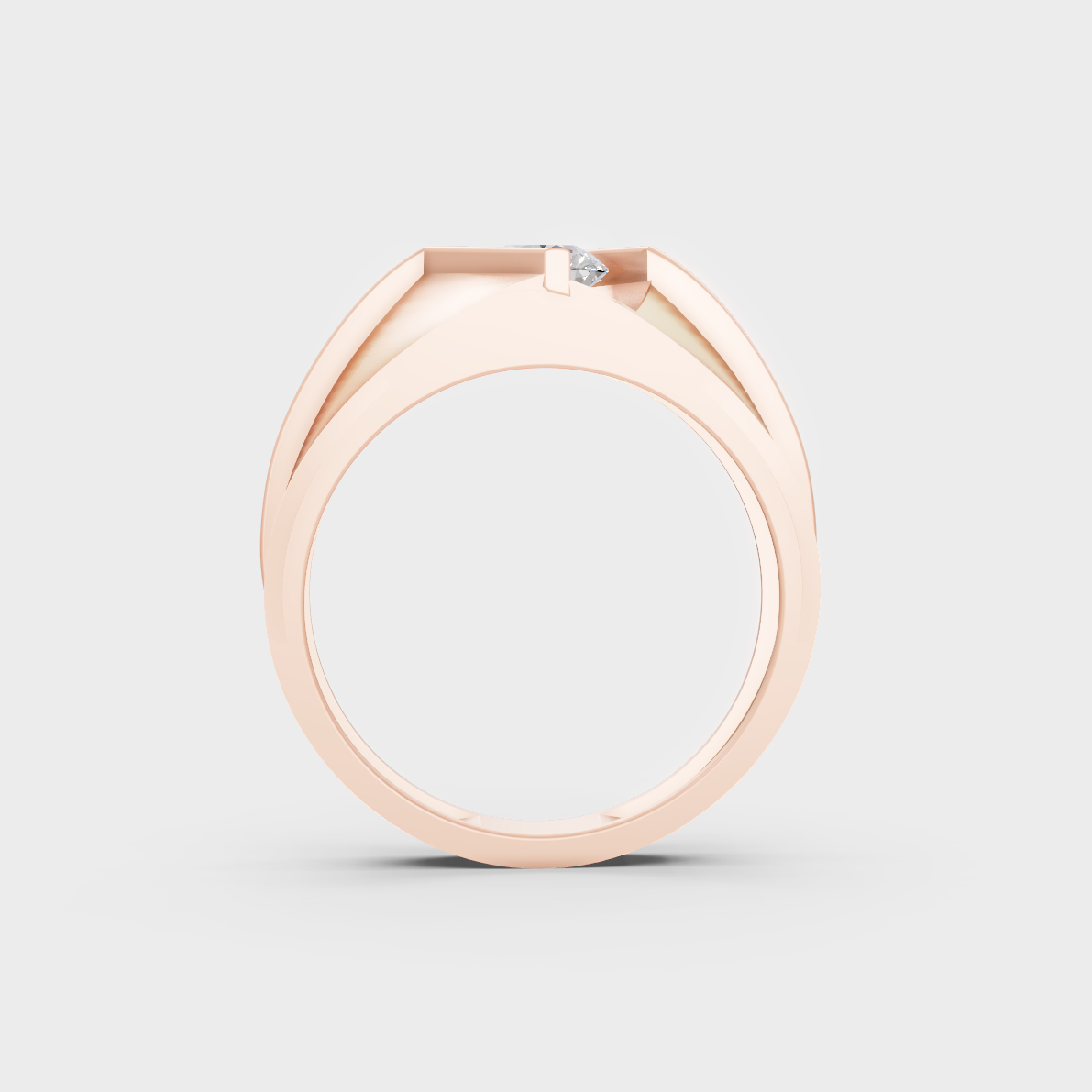 Unique 1.25 Carat Round-Cut Lab-Grown Diamond Men's Ring with modern appeal in 9K Rose Gold.
