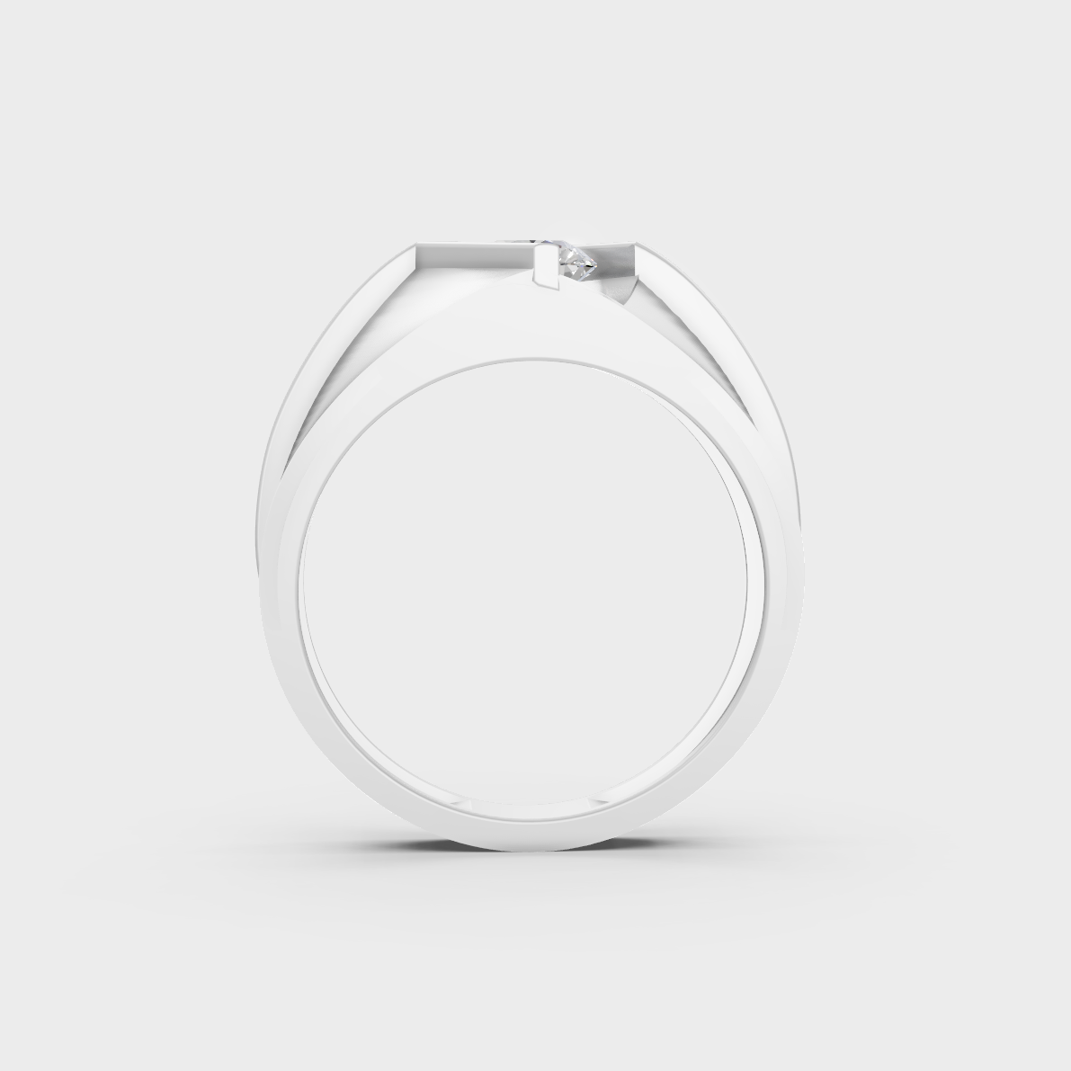 Certified 1.25 Carat Round-Cut Lab-Grown Diamond Men's Ring in 950 Platinum.