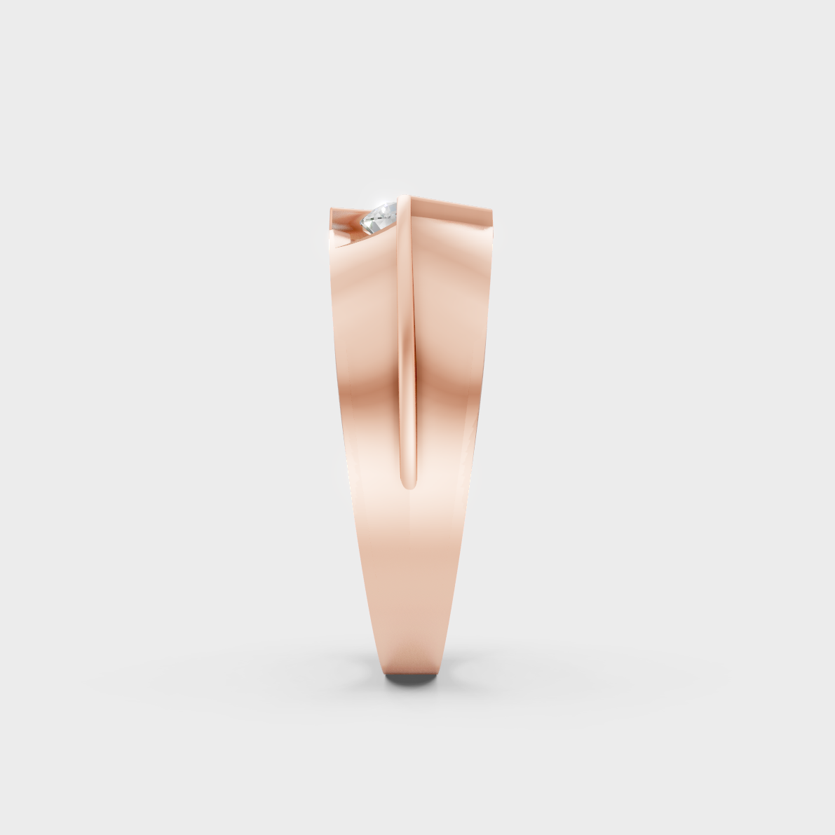 Ethical Luxury 1.25 Carat Round Lab-Grown Diamond Men's Ring, elegant statement in 18K Rose Gold.