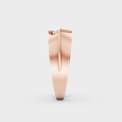 Ethical Luxury 1.25 Carat Round Lab-Grown Diamond Men's Ring, elegant statement in 18K Rose Gold.