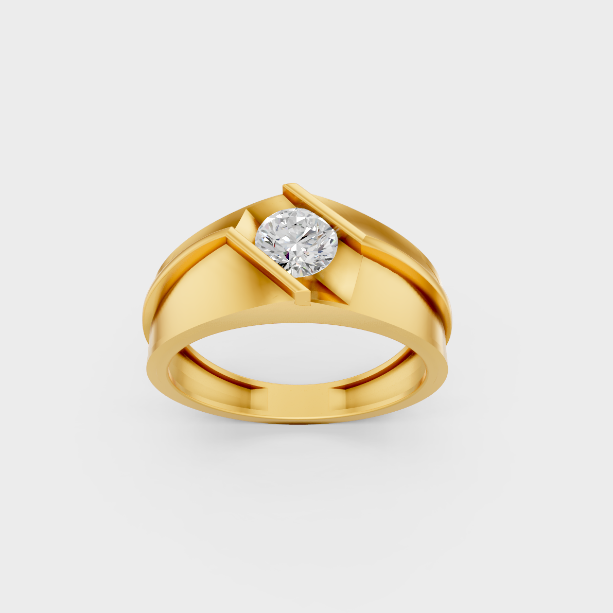 Majestic 1.25 Ct Round Lab-Grown Diamond Wedding Band in a polished 14K Yellow Gold setting.
