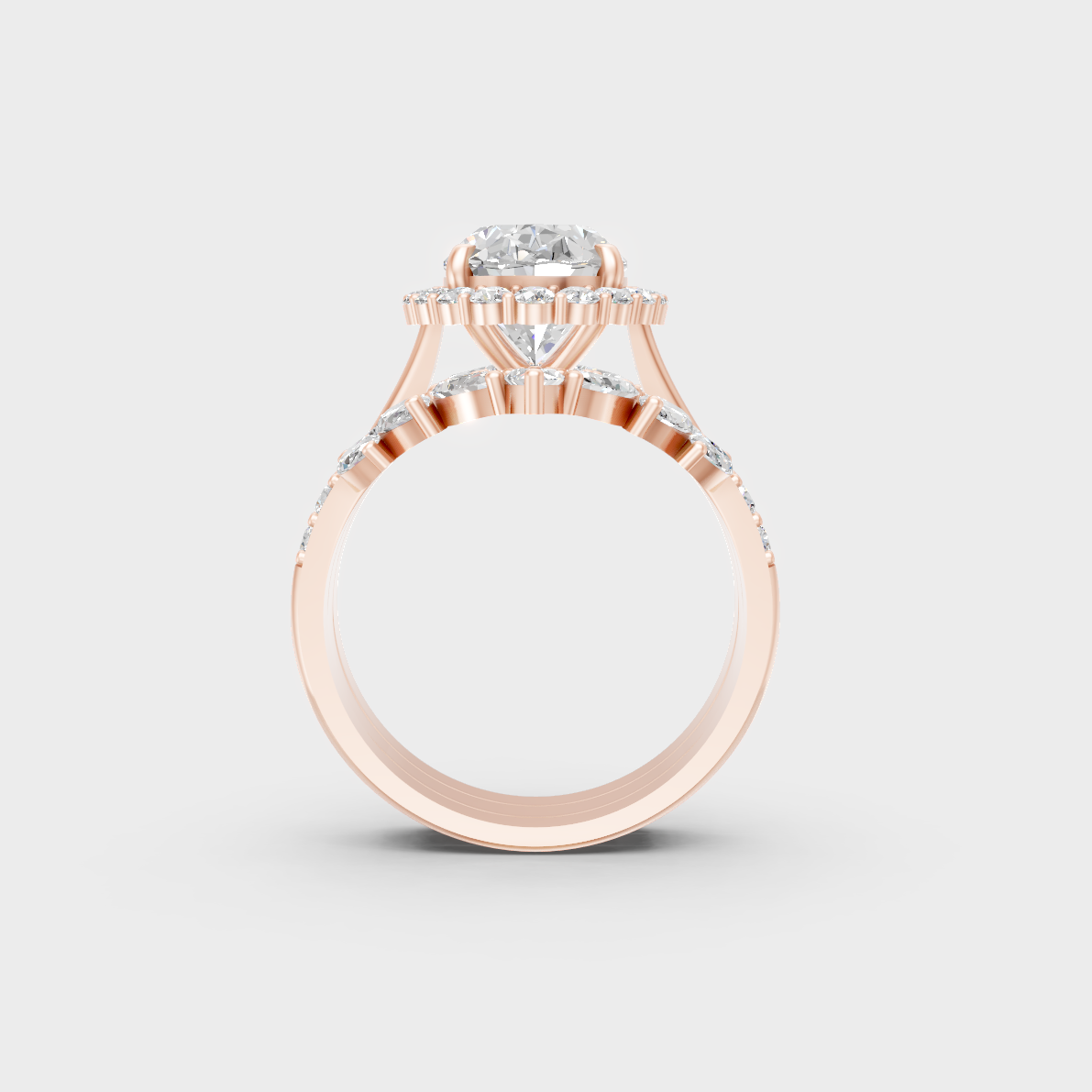 Ethical Luxury 5.32 Carat Multishape Lab-Grown Diamond Ring Set, elegant statement in 18K Rose Gold.