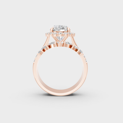 Ethical Luxury 5.32 Carat Multishape Lab-Grown Diamond Ring Set, elegant statement in 18K Rose Gold.