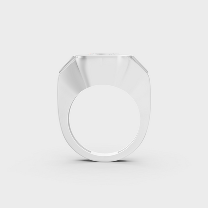 Certified 7 Carat Asscher and Baguette-Cut Lab-Grown Diamond Three-Stone Men's Ring in 950 Platinum.