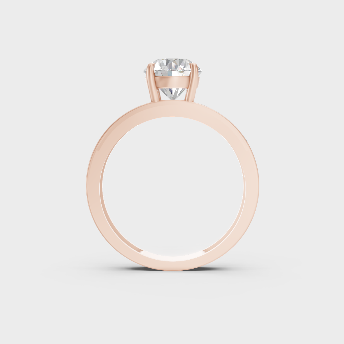 Ethical Luxury 2.6 Carat Round and Princess Lab-Grown Diamond Solitaire with Accents, elegant statement in 18K Rose Gold.