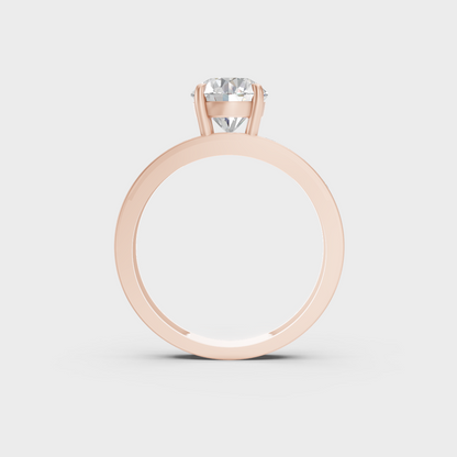 Ethical Luxury 2.6 Carat Round and Princess Lab-Grown Diamond Solitaire with Accents, elegant statement in 18K Rose Gold.
