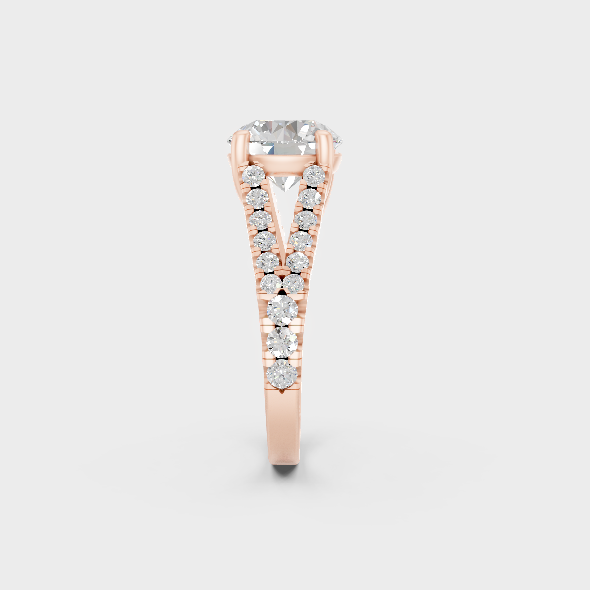 Ethical Luxury 2.5 Carat Round Lab-Grown Diamond Solitaire with Accents, elegant statement in 18K Rose Gold.