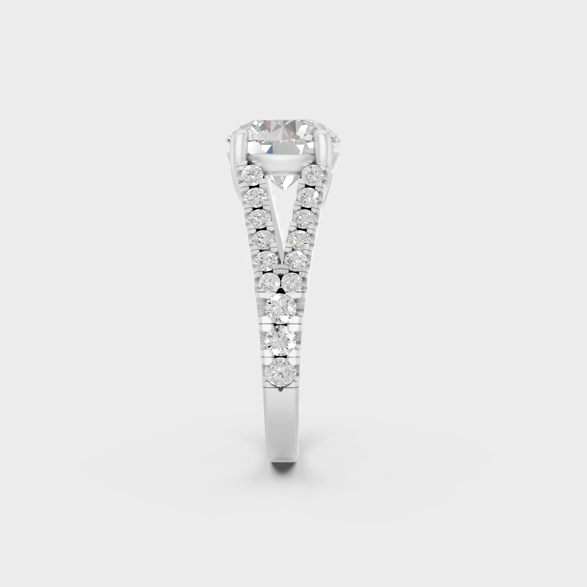 Top-Down View of 2.5 Ct Round-Cut Lab-Grown Diamond Solitaire with Accents showcasing brilliant clarity in 950 Platinum.