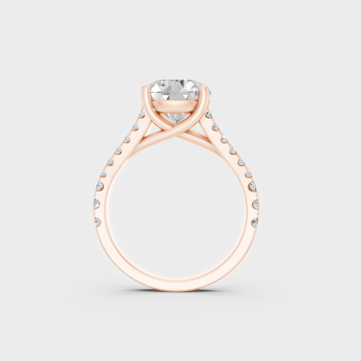 Unique 2.5 Carat Round-Cut Lab-Grown Diamond Accents Ring with romantic appeal in 9K Rose Gold.