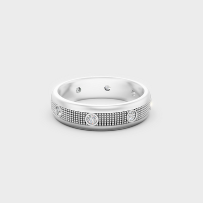 Certified 0.50 Carat Round-Cut Lab-Grown Diamond Men's Band in 950 Platinum.