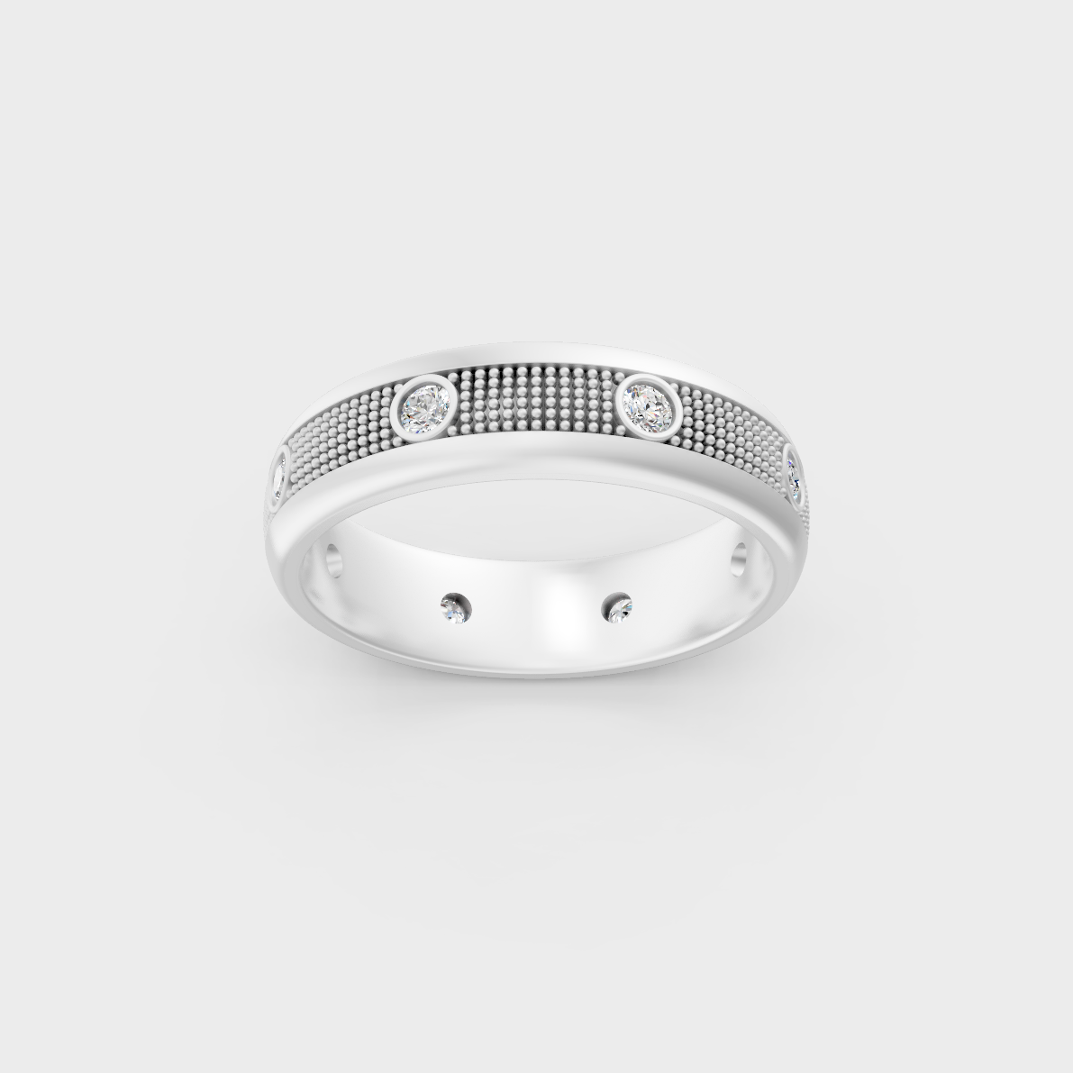 High-Durability 0.50 Ct Round Lab-Grown Diamond Men's Wedding Ring, premium 950 Platinum.