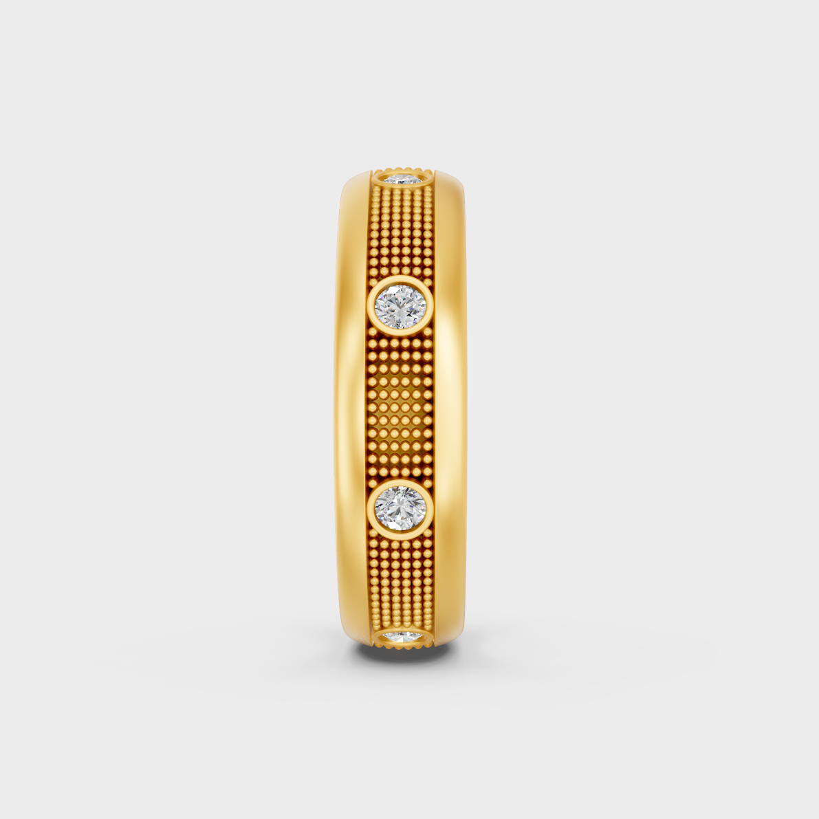 Luxury 0.50 Carat Round Cut Mens Band with brilliant styling in 9K Yellow Gold.