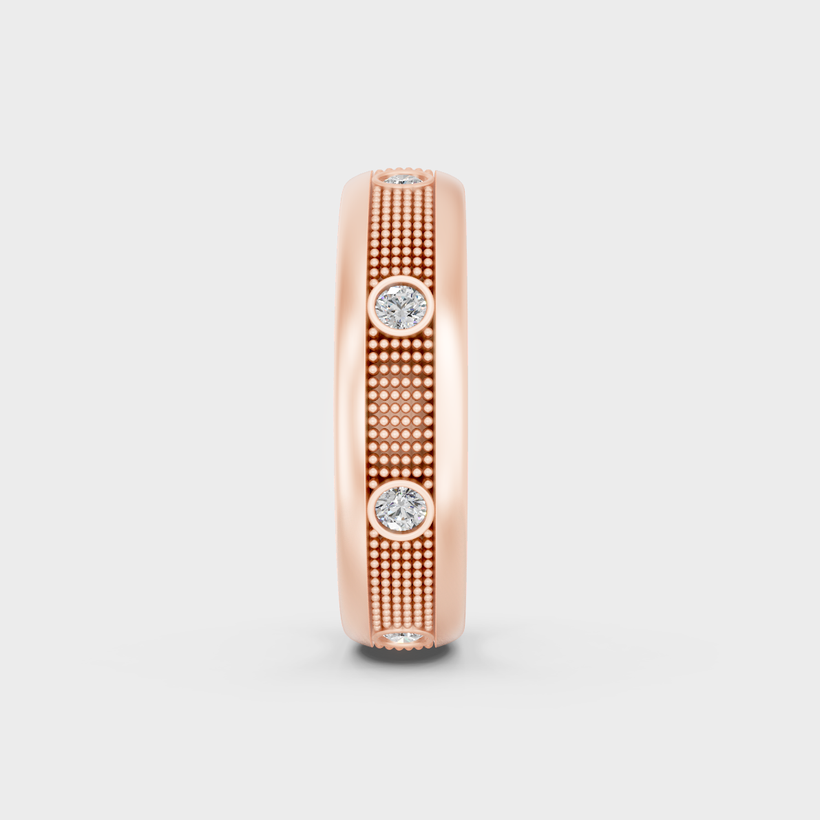 Unique 0.50 Carat Round-Cut Lab-Grown Diamond Men's Band with modern appeal in 9K Rose Gold.