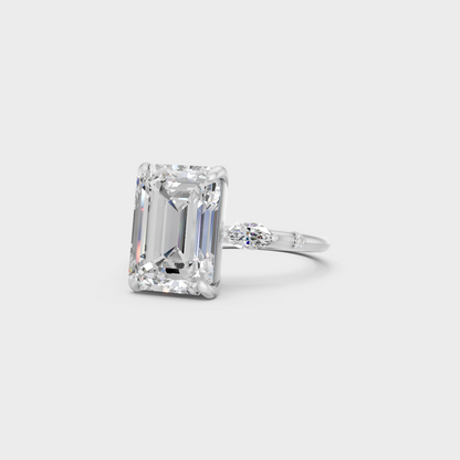 4.56 carat multishape lab grown diamond ring in classic white gold and platinum finish