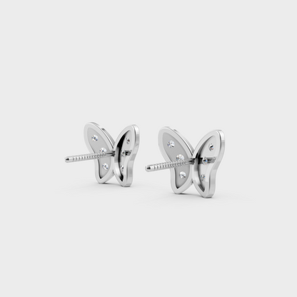 0.63 Ct Round Cut Lab Diamond Butterfly Earrings