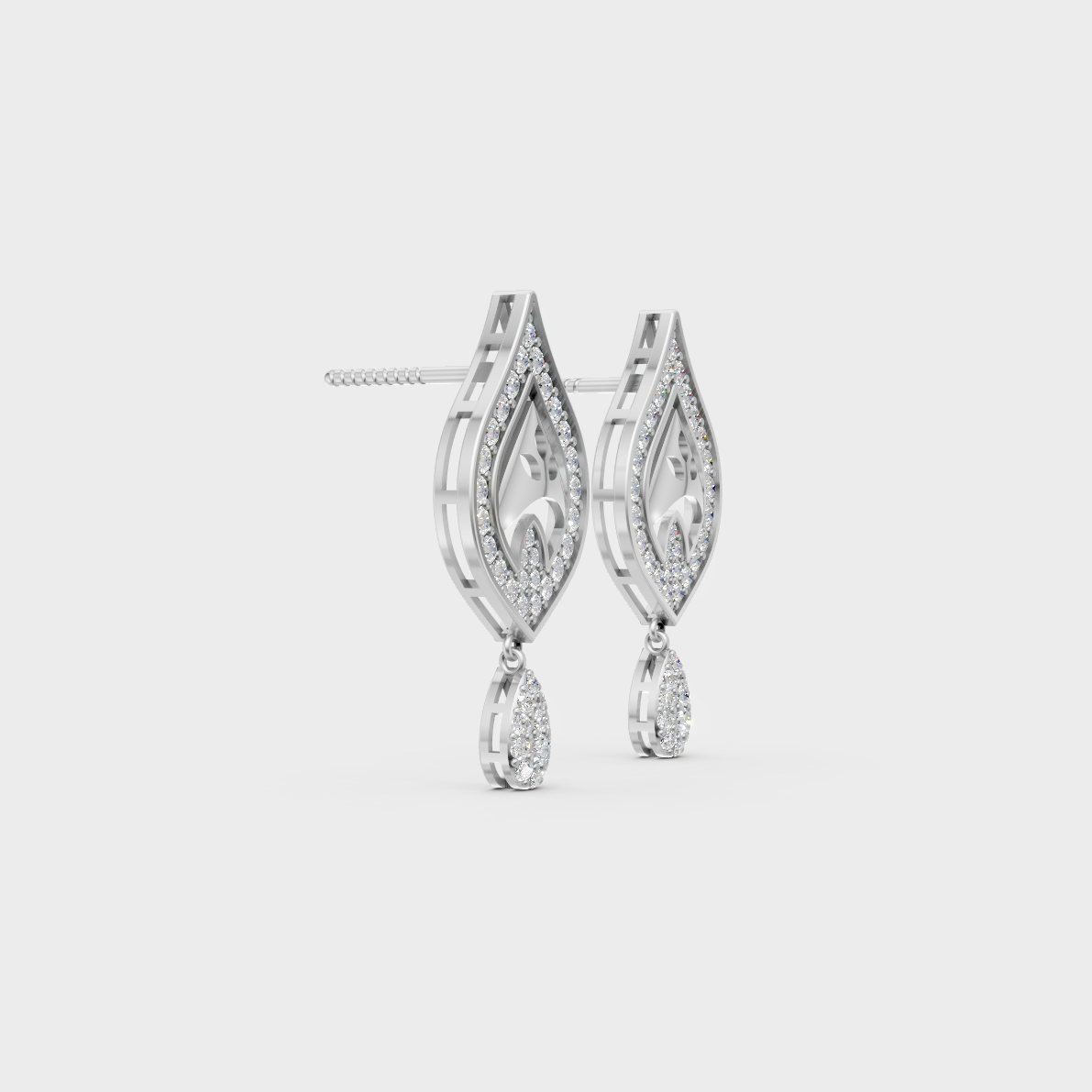 Precise prong placement securing brilliant stones on 950 Platinum Round Lab Diamond Stud Earrings.
