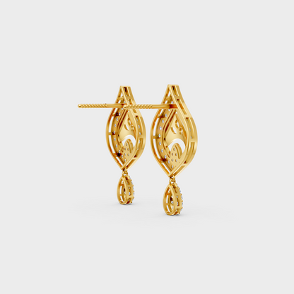 High-polish 14K Yellow Gold Setting supporting classic Round Cut Lab-Grown Diamond Stud Earrings.