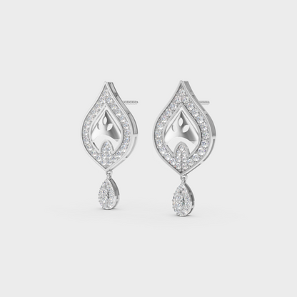 Frontal view of Ethical Luxury Solitaire Studs featuring Round Cut Lab Diamonds set in 14K White Gold.