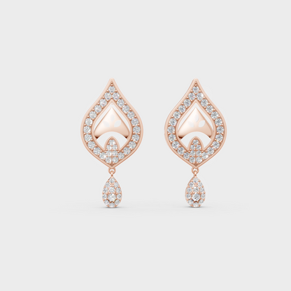 Top-down view displaying the Brilliant Sparkle of 0.49ct Round Lab-Grown Diamond Studs in 9K Rose Gold.