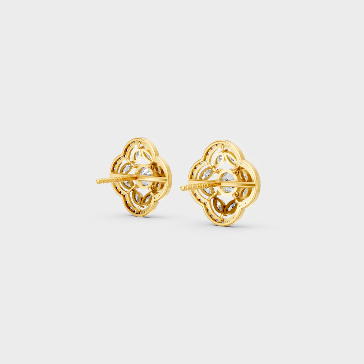 1.56 Ct Round & Marquise Lab Diamond Stud Earrings