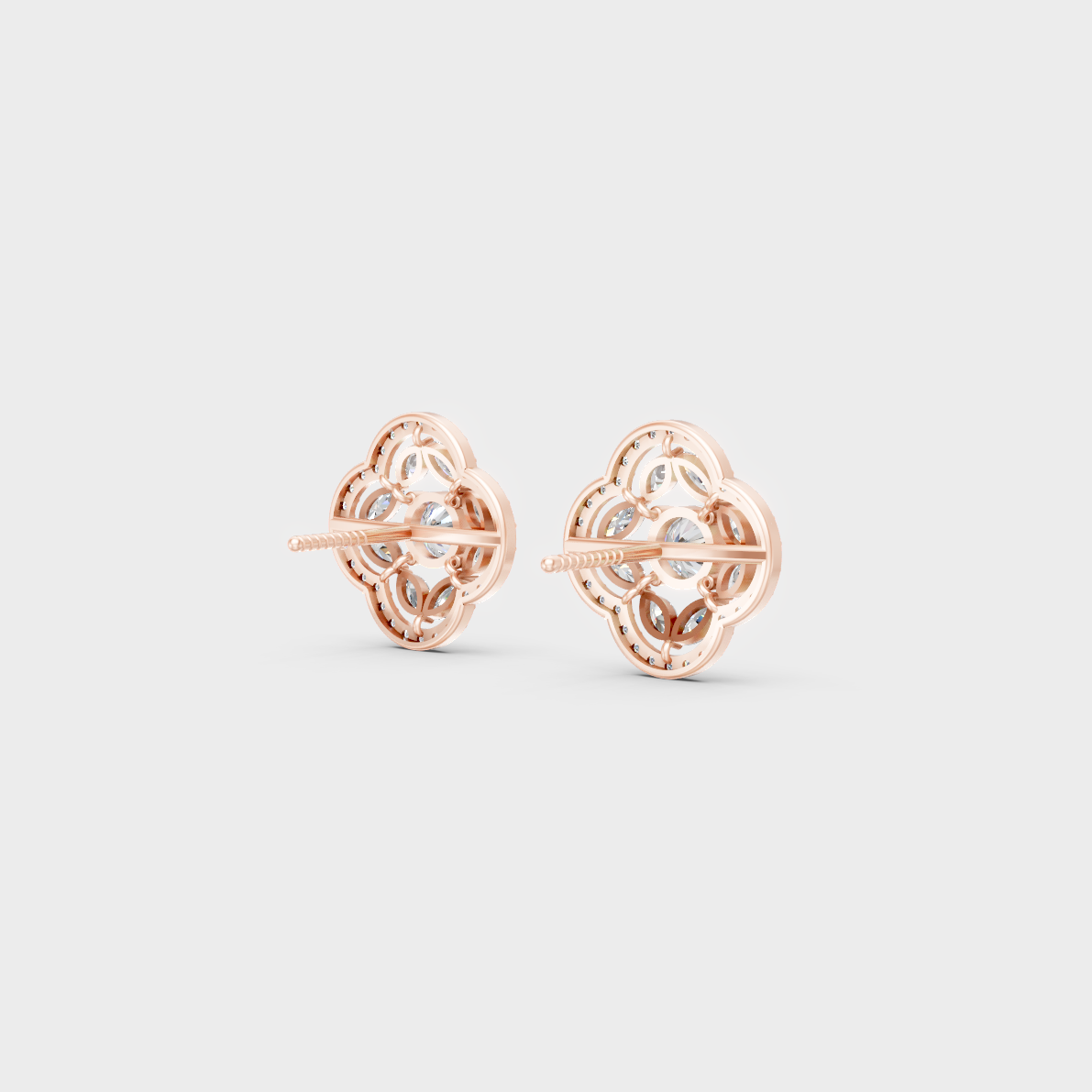 1.56 Ct Round & Marquise Lab Diamond Stud Earrings