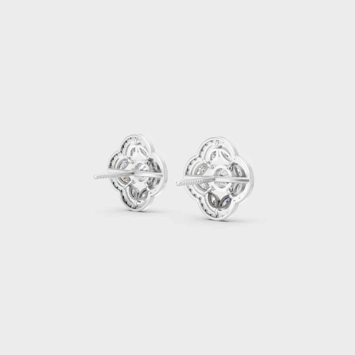 1.56 Ct Round & Marquise Lab Diamond Stud Earrings