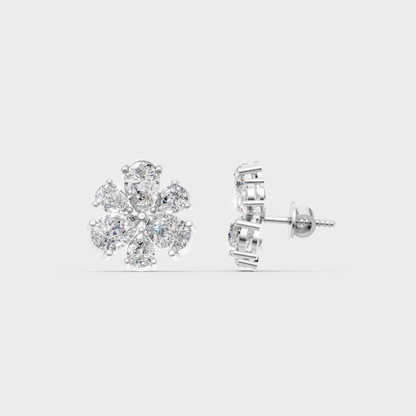 Breathtaking shine of 2.30 Carat Pear Cut Lab-Grown Diamond Stud Earrings in solid 950 Platinum.