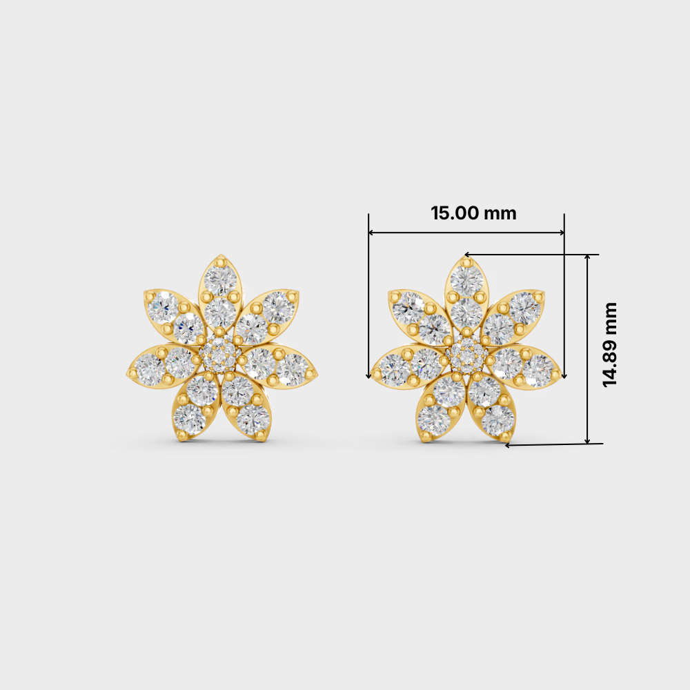 1.1 Ct Round Lab-Grown Diamond Stud Earrings