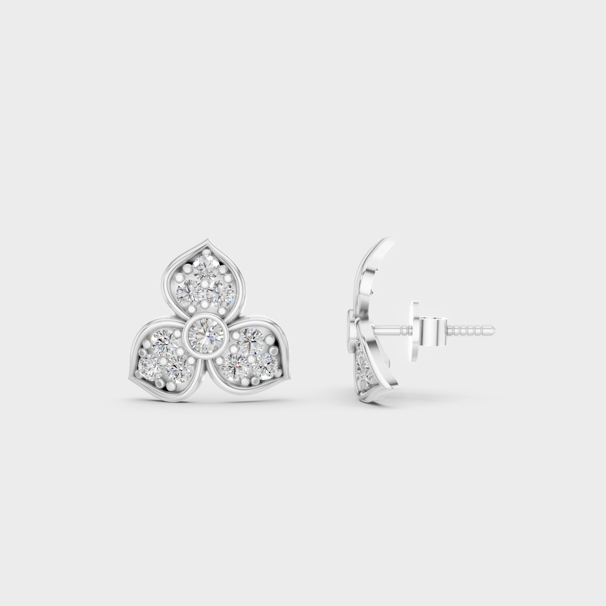 Breathtaking shine of 0.66 Carat Round Cut Lab-Grown Diamond Stud Earrings in solid 950 Platinum.