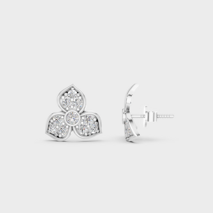Breathtaking shine of 0.66 Carat Round Cut Lab-Grown Diamond Stud Earrings in solid 950 Platinum.