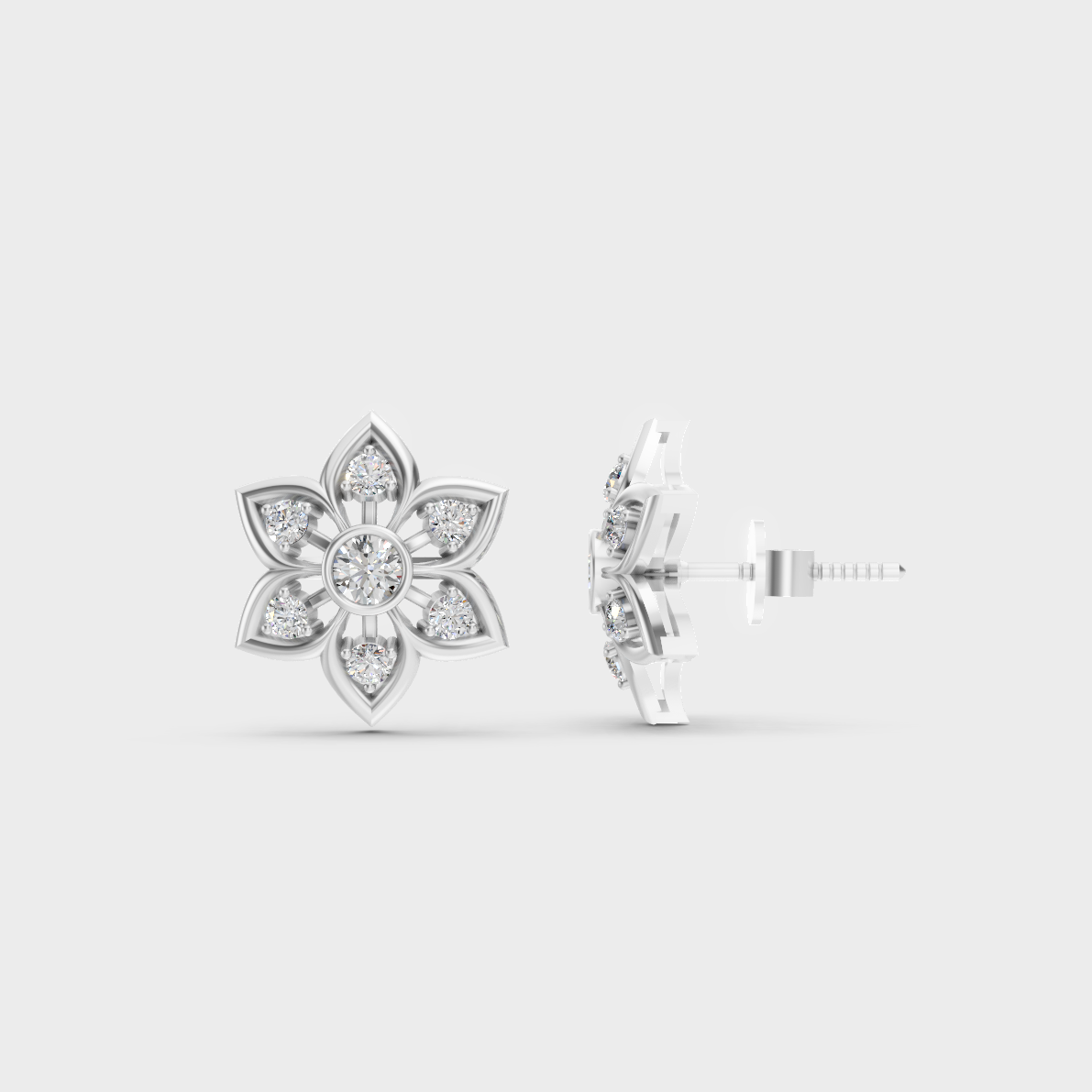 Breathtaking shine of 0.44 Carat Round Cut Lab-Grown Diamond Stud Earrings in solid 950 Platinum.