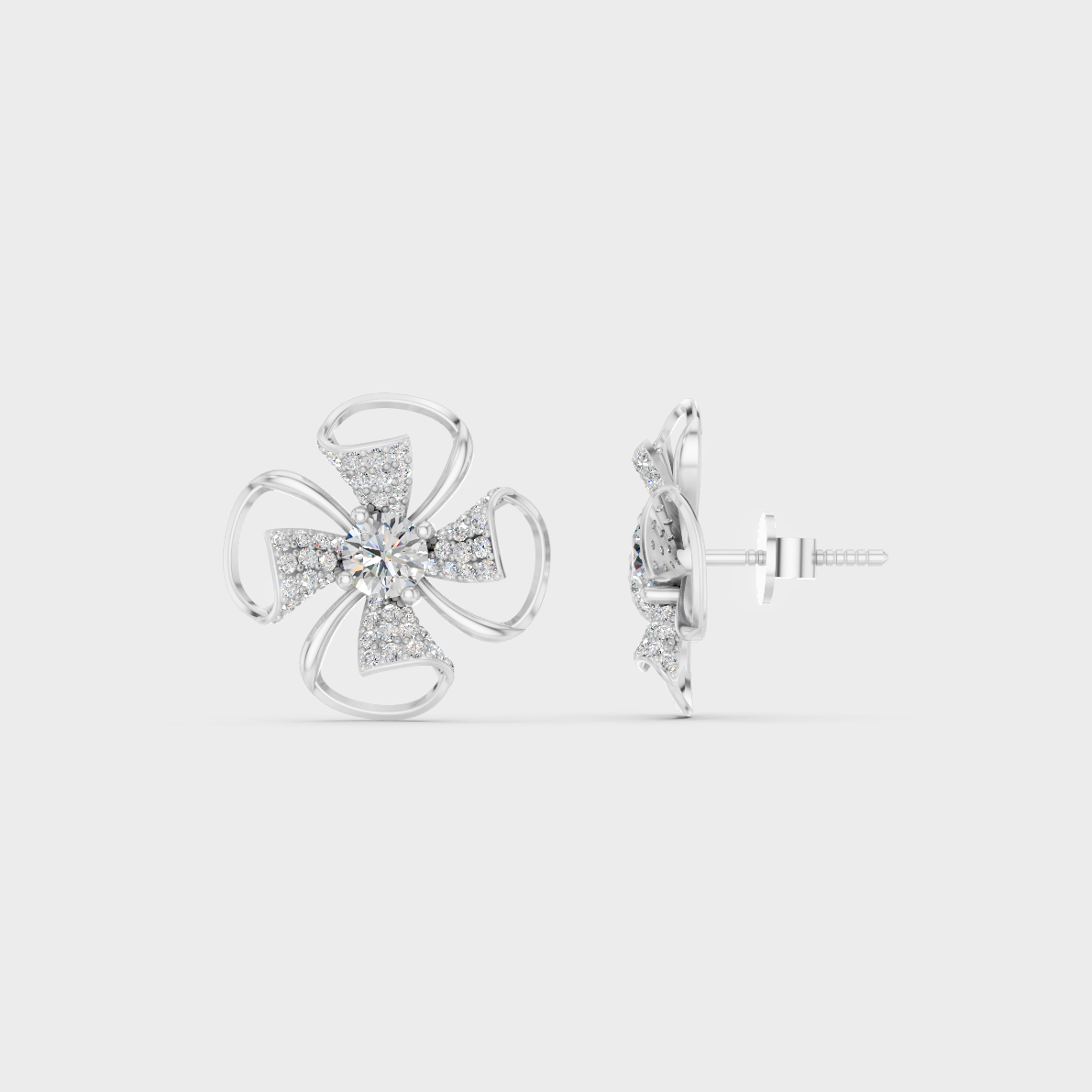 Breathtaking shine of 0.82 Carat Round Cut Lab-Grown Diamond Stud Earrings in solid 950 Platinum.