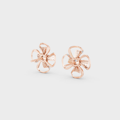 Premium jewelry box opening to reveal 0.82ct Round Lab-Grown Diamond Studs in 14K Rose Gold.