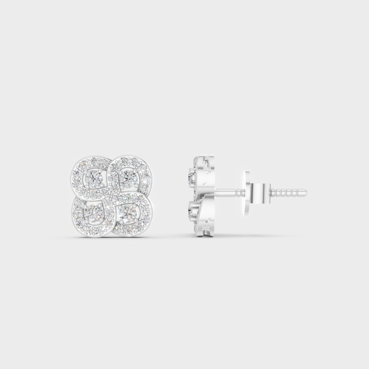 Breathtaking shine of 0.56 Carat Round Cut Lab-Grown Diamond Stud Earrings in solid 950 Platinum.
