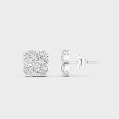 Breathtaking shine of 0.56 Carat Round Cut Lab-Grown Diamond Stud Earrings in solid 950 Platinum.