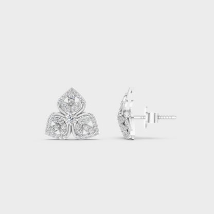 Breathtaking shine of 0.56 Carat Round Cut Lab-Grown Diamond Stud Earrings in solid 950 Platinum.