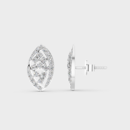 Breathtaking shine of 0.48 Carat Round Cut Lab-Grown Diamond Stud Earrings in solid 950 Platinum.