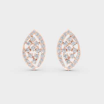 Top-down view displaying the Brilliant Sparkle of 0.48ct Round Lab-Grown Diamond Studs in 9K Rose Gold.