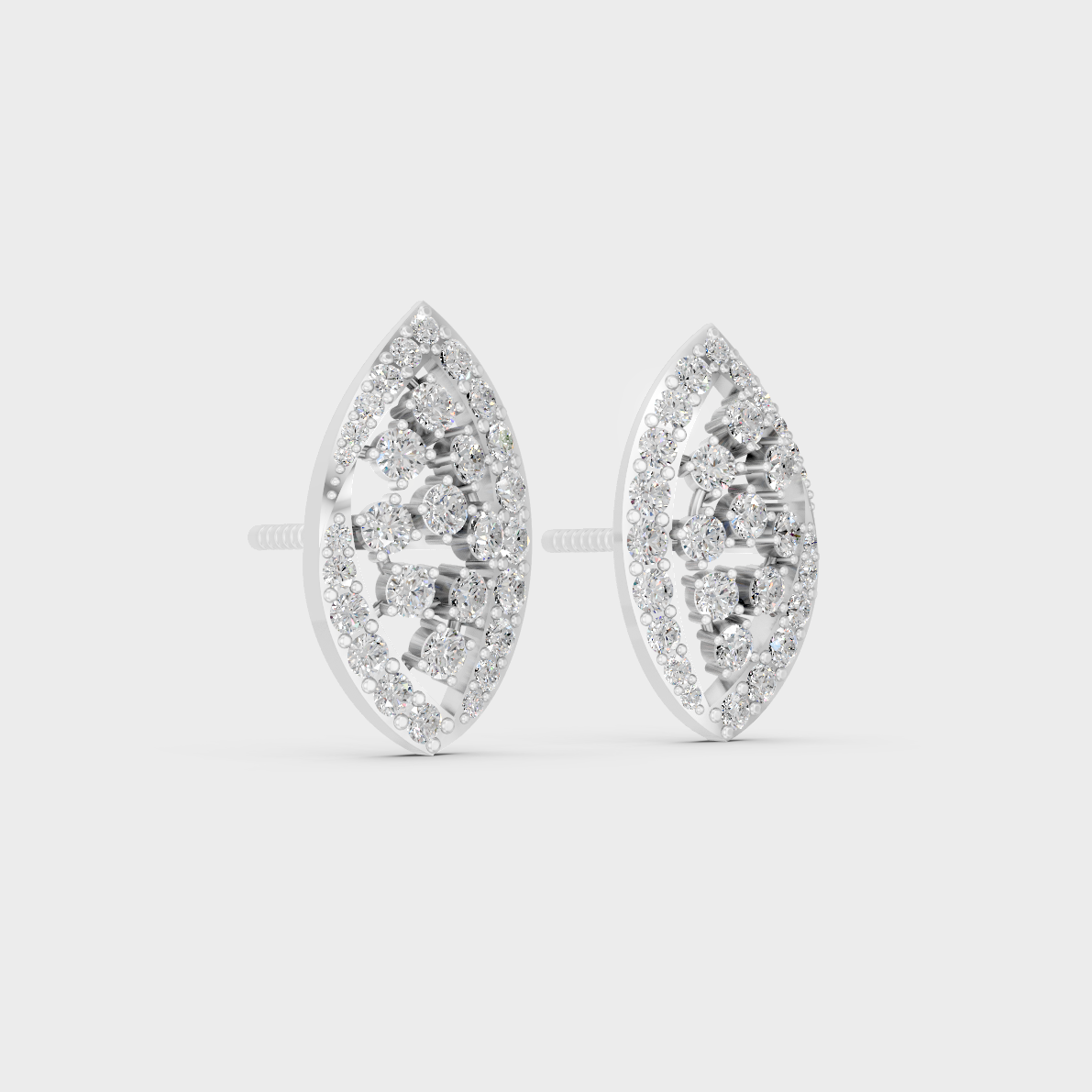 Precise prong placement securing brilliant stones on 950 Platinum Round Lab Diamond Stud Earrings.