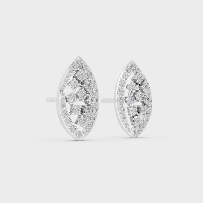 Precise prong placement securing brilliant stones on 950 Platinum Round Lab Diamond Stud Earrings.