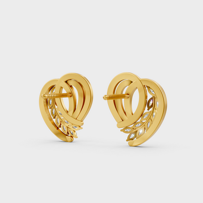 High-polish 14K Yellow Gold Setting supporting elegant Round and Marquise Cut Lab-Grown Diamond Studs.